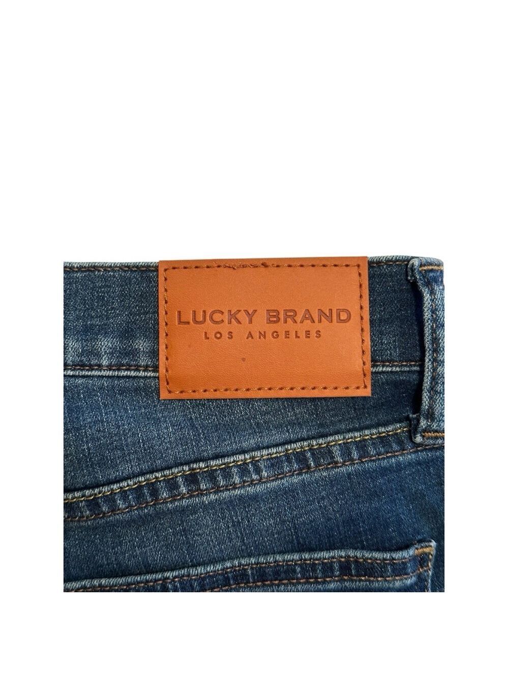 Lucky Brand Mid Rise Crop AVA Jeans Womens Size 6 / 28 Blue Denim Tapered Leg - Picture 4 of 16